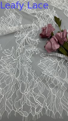 Lightweight 100% Nylon French Chantilly Thread Lace With Floral Design For Women's Dress