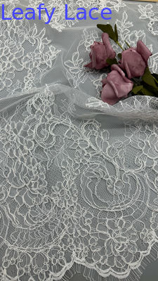 Luxury French Chantilly Lace  Fabric Durable and Elegant Fabric Wedding Party Occasions White Fabric