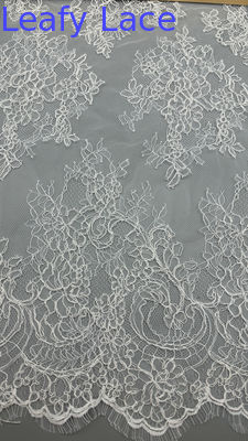 Luxury French Chantilly Lace  Fabric Durable and Elegant Fabric Wedding Party Occasions White Fabric