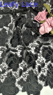White Hollow-up Embroidered Lace Fabric Laser Tech For Party Occasion