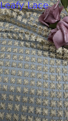 Embroidered Metallic Lace Fabric Hollow-up Spark Shinning Breathe Wedding Dresses