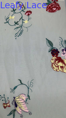 Embroidered Lace On Nude Mesh Romantic And Delicate Fabric For Spring Gala Gowns