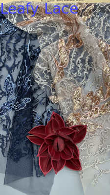 Sequin Vintage Inspired Embroidered Lace Baroque Floral Patterns For Regal And Romantic Formal Gowns