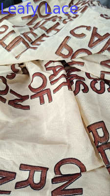 Leafy Letter Printed Lace Fabric For Effect High Quality Special Design Evening Dresses