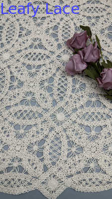 High Quality Leafy Corded Lace Fabric 100% Cotton Circle for Evening Dresses Clothing