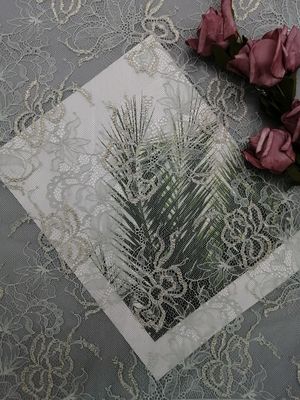 French Chantilly Eyelash Metallic Lurex Scallop Lace Fabric