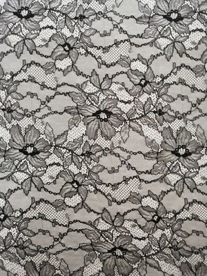 100% Polyester French Chantilly Lace Fabric