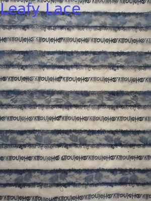 Navy Letter Crochet Lace Fabric