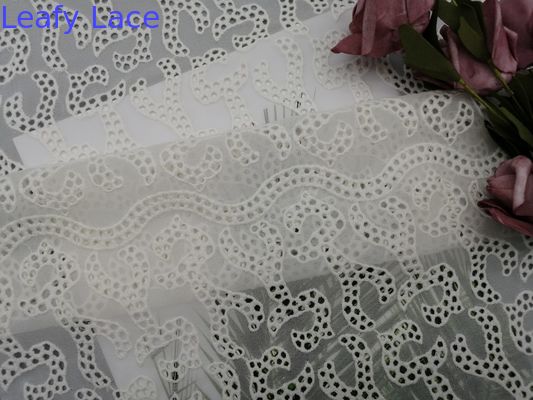 Ivory Embroidered Eyelet Fabric