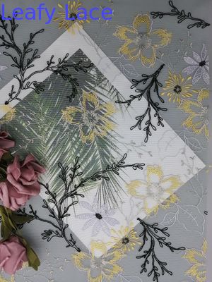 Tulle Mesh Corded Lace Fabric