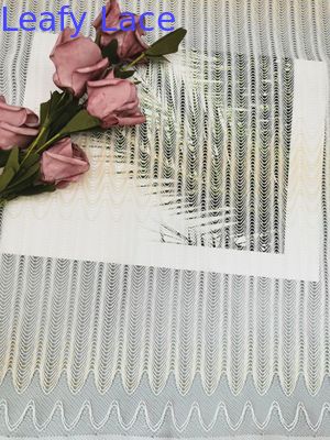 Geo Corded Linear Embroidery Tone - Tone Polyester Lace Trim