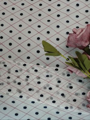 57" Double Color Embroidered Lace Fabric Polka Dot Mesh Children Clothes Fabric