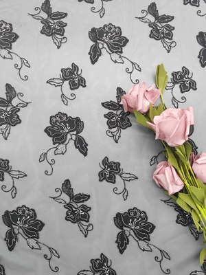 Recycled Laser Cut Applique Embroidery Fabric For Evening Dress