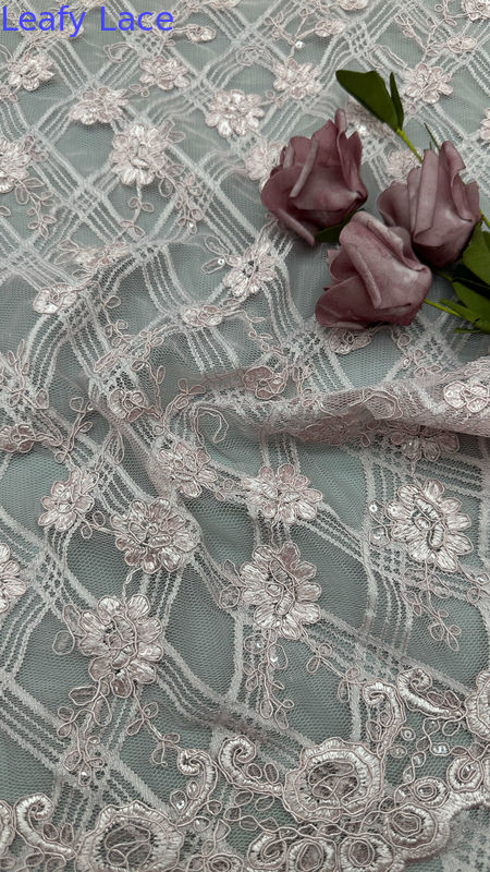 Leafy New Embroidery Luxary Flower 100% knit Embroidery Fabric Lace Fabric Wedding Birthday Occasions