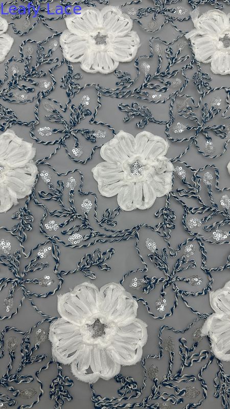 Corded Sequin Lace Elegent Wedding Embroidery Fabric for Wedding Gowns