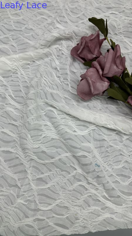Mesh Lace Fabric White Grid Knitted Hollow-up Luxury For Summer Party Dresses