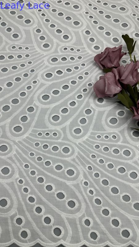 French Chantilly Lace Fabric Hollow-up White Color for Garments Gowns Wedding Dresses