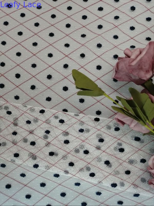 57" Double Color Embroidered Lace Fabric Polka Dot Mesh Children Clothes Fabric