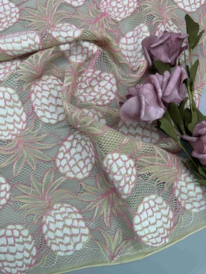 Larghezza dell'usura 140cm dei bambini di Tone Corded Lace Fabric For dell'ananas due