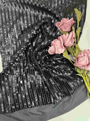 49" ricamo nero Mesh Fabric For Evening Dress dello zecchino di Tulle