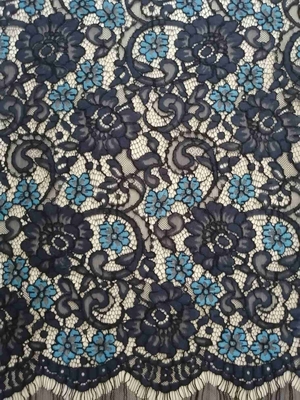 57" due Tone Floral Corded Lace Fabric per l'abbigliamento delle donne
