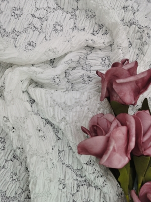 49 pollici colore bianco di alta qualità spandex tessuto di pizzo floreale per abbigliamento donna abito donna