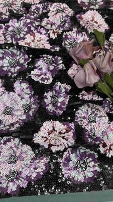 Tulle a maglia di tessuto ricamato di 49 pollici da donna