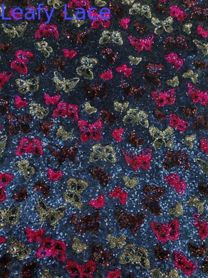Tessuto ricamato a base di palette di fiori per stilisti di alta gamma