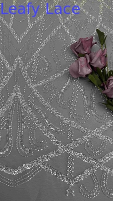 Perle e Tulle Tessuto a maglia Tessuto ricamato per abiti da sera Abbigliamento Marche di abbigliamento Fabbriche di abbigliamento