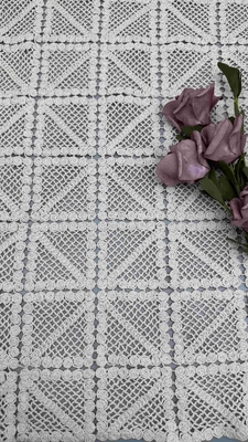 100% cotone avorio GEO tessuto di pizzo ricamato di alta qualità larghezza completa per abbigliamento donna di moda