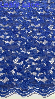 Colore blu chiaro Chenille Filato Floreale Scaloped Edge Tessuto di pizzo Da La Yard Abito Per Moda