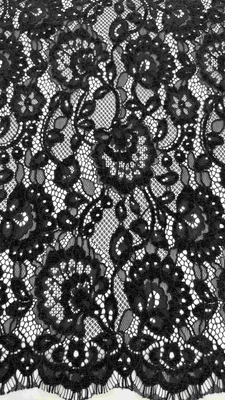 Speciale Chenille Filato Floreale Scalloped Edge Lace tessuto By The Yard Abito Per Moda