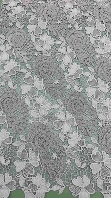 51 pollici 100% Poly colore viola chiaro floreale ricamo chimica abito tessuto per abito di moda