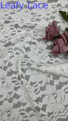 55 pollici di larghezza Nylon Spandex colore bianco Stretch floral design tessuto di pizzo elastico con vongole per abbigliamento donna di moda