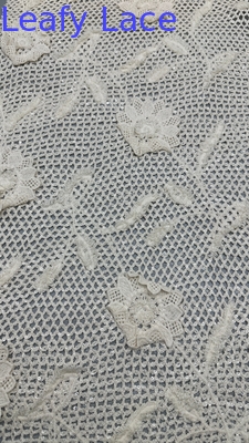 100% cotone Eco-friendly Crochet ricamato tessuto di pizzo con modello floreale