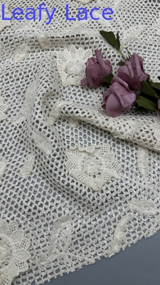 100% cotone Eco-friendly Crochet ricamato tessuto di pizzo con modello floreale