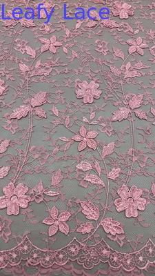 Fabbrica di ricami di palette di fiori di foglie tessuto di pizzo per abiti da sposa