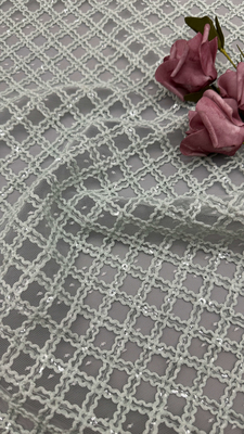 Ricamo a piastrelle di foglie durevole ed elegante ricamo a maglia lussuoso tessuto di pizzo tessuto di matrimonio occasioni di compleanno tessuto a piastrelle di pacco