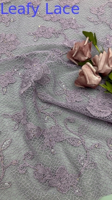 Ricamo di sequin con perline Tissu ricamo di fiori di pizzo di lusso durevole ed elegante Tessuto di pizzo Tessuto di matrimonio occasioni di compleanno Tessuto di sequin con perline di alta qualità