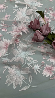 Tessuto in pizzo floreale 3D Tessile ricamo lussuoso e elegante Tessile ricamo per matrimoni e compleanni Occasioni di alta qualità Tessile ricamo pizzo