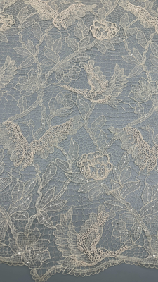 Sostenibile Sequin Leaf Embroidery tessuto con perline durevole ed elegante