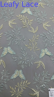 Ricamo tessuto pizzo farfalla elegante 100% cotone stile di lusso