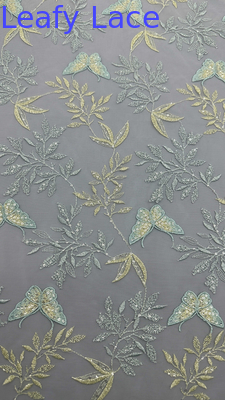 Ricamo tessuto pizzo farfalla elegante 100% cotone stile di lusso