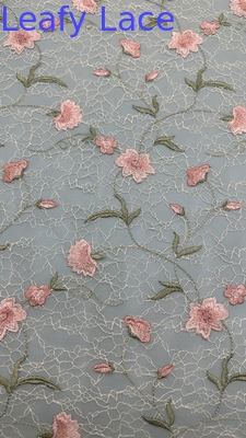 Fabbrica di ricami a foglia, pizzo, tessuto floreale, elegante, 100% cotone per abito