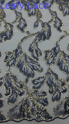 Stoffa di pizzo metallico di alta qualità Elegante matrimonio 60 Yards Stoffa ricamata