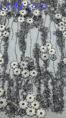Stoffa di pizzo metallico di lusso Elegante stoffa per ricami da matrimonio