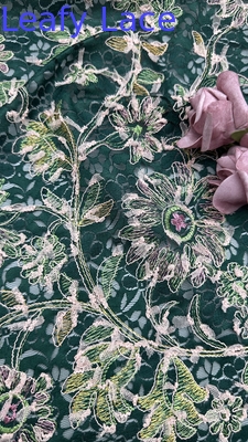 Ricamo personalizzato tessuto di pizzo elegante 3D floral ricamato lussuoso 100% cotone