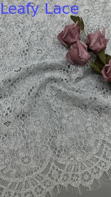 Tessuti di poliestere viscoso di cotone spandex bianco 100% ricamati