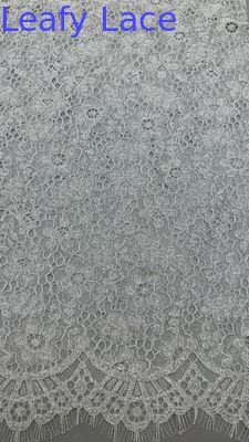 Tessuti di poliestere viscoso di cotone spandex bianco 100% ricamati