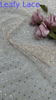 Seuqin tessuto ricamato Lusiate Sequin ricamato tessuto pizzo foglia lusso occasione tessuto matrimonio